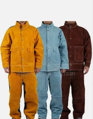 Leather Welding Suit. Jacket And Trouser