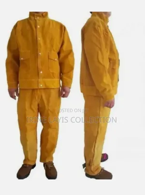 Leather Welding Suit. Jacket And Trouser