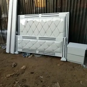 Full Set 5*6 White Leathered Bed