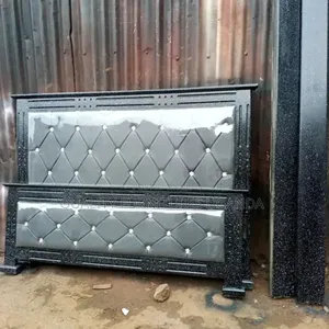 5*6 Pure Black Bed/ Designed Bed