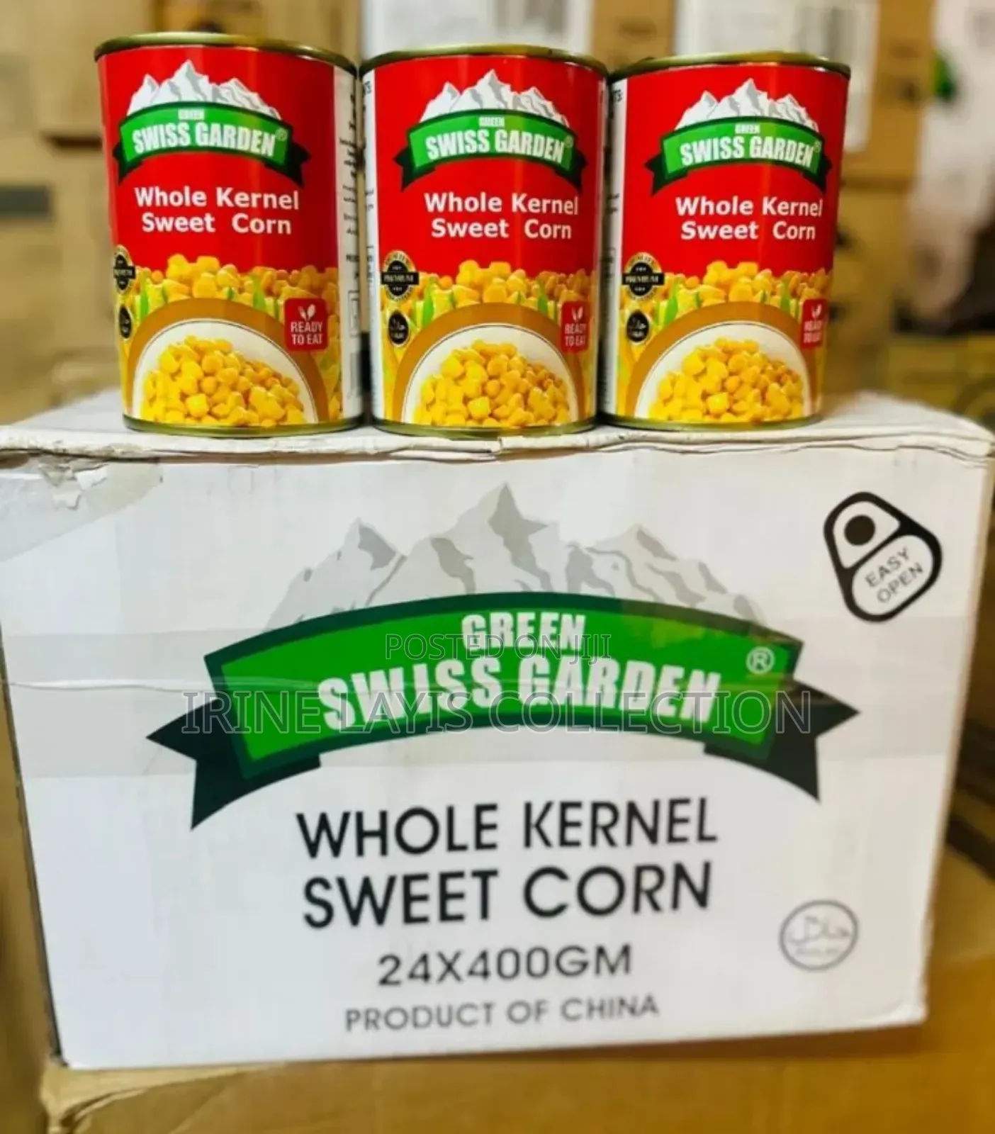 400g Green Swiss Garden Whole Kernel Sweet Corn.