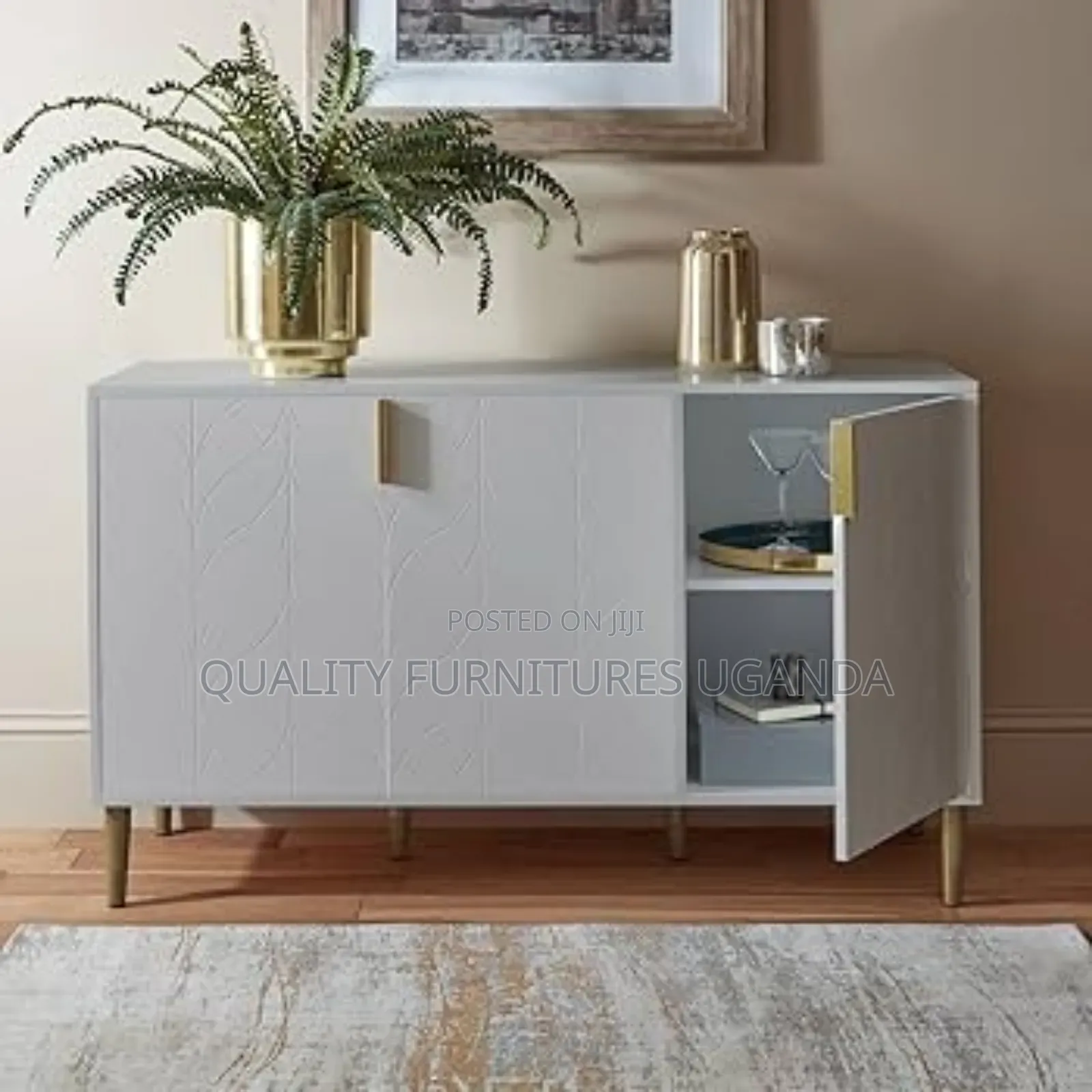 Portable White Side Board