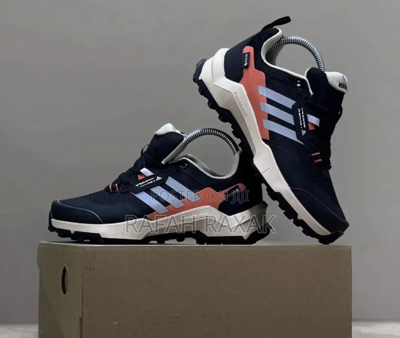 Classic Men’S Black/Orange Adidas Terrex Ax4 Hiking Sneakers