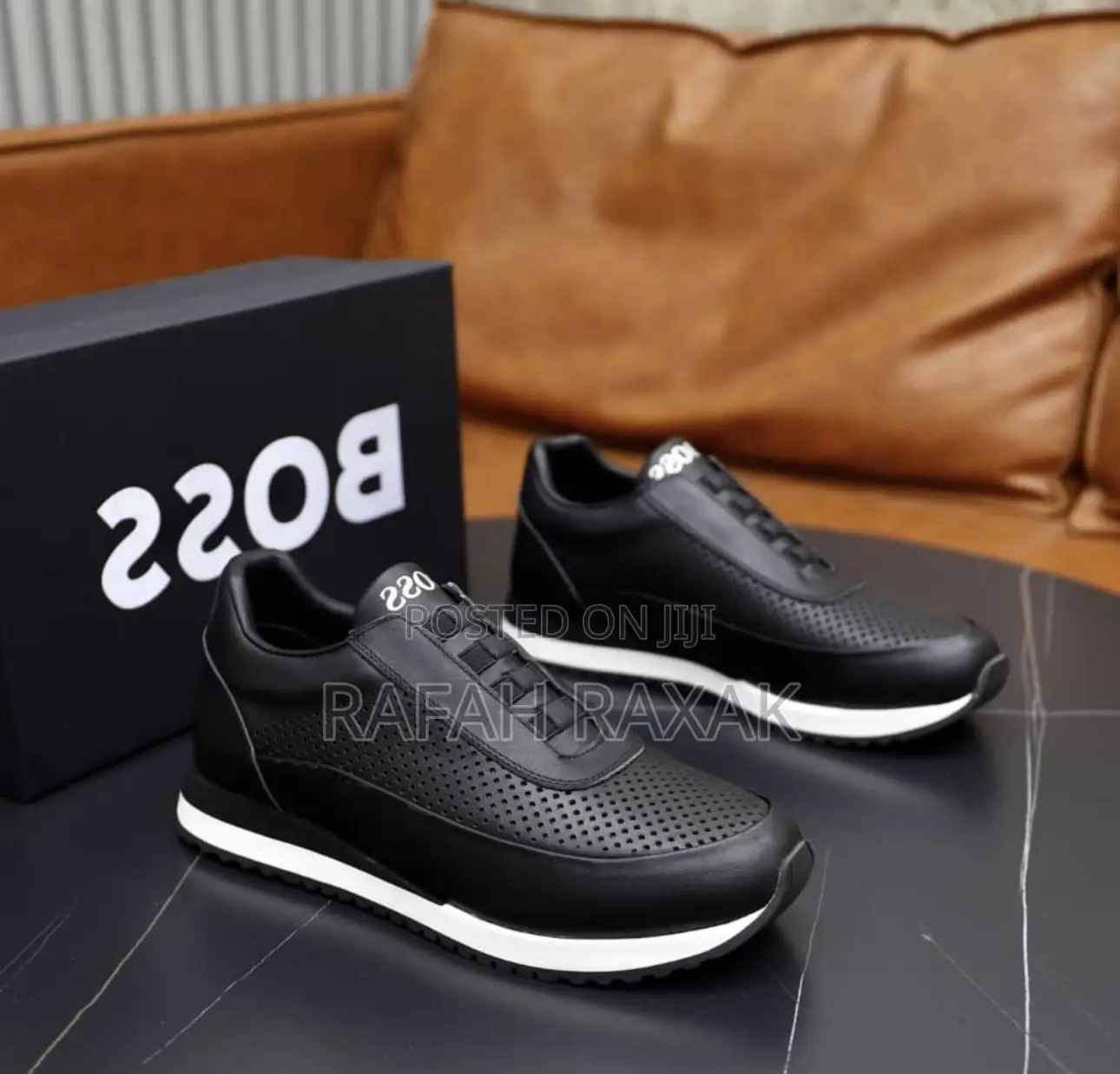 Original Classic Men’S Black/White Boss Casual Leather Sneakers