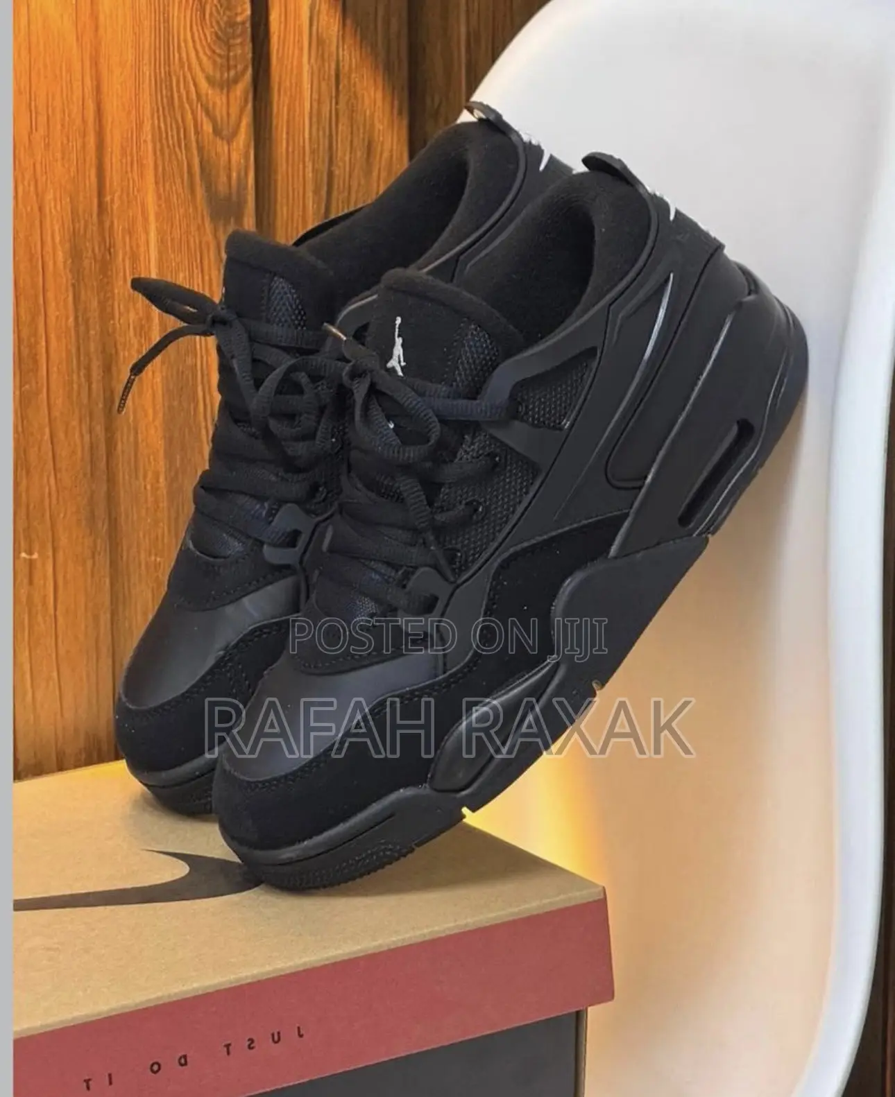 Original Black Air Jordan 4 Rm “Black Cat” Sneakers