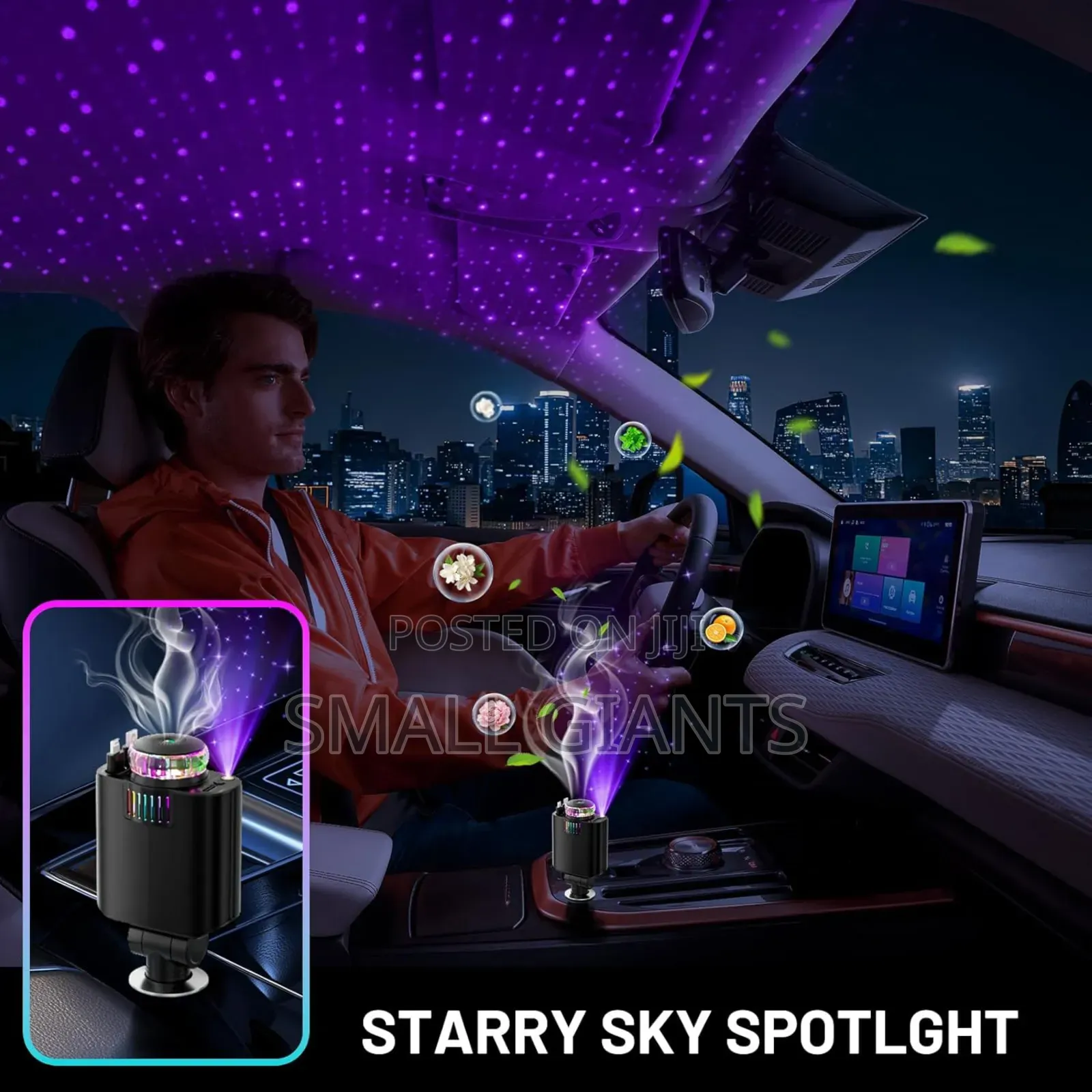 Starlight Retractable Car Charger With Aromatherapy