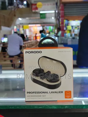 Porodo Professional Lavalier Microphone Set With Magnetic Clips