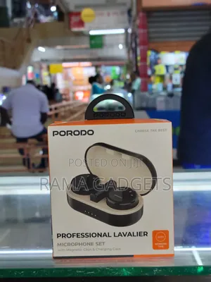 Porodo Professional Lavalier Microphone Set With Magnetic Clips