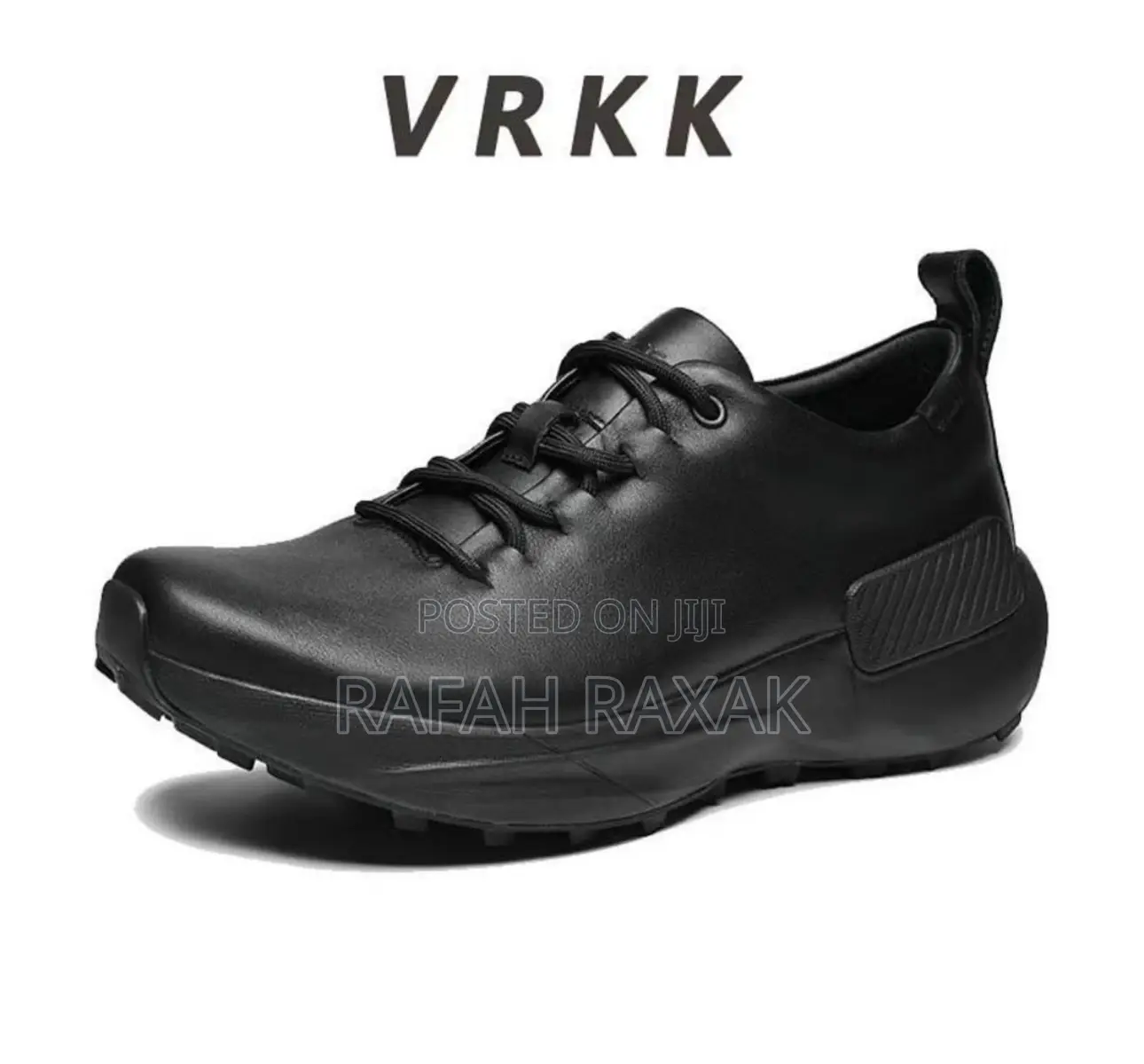 Men’S Triple Black Ecco Smart Casual Leather Sneakers