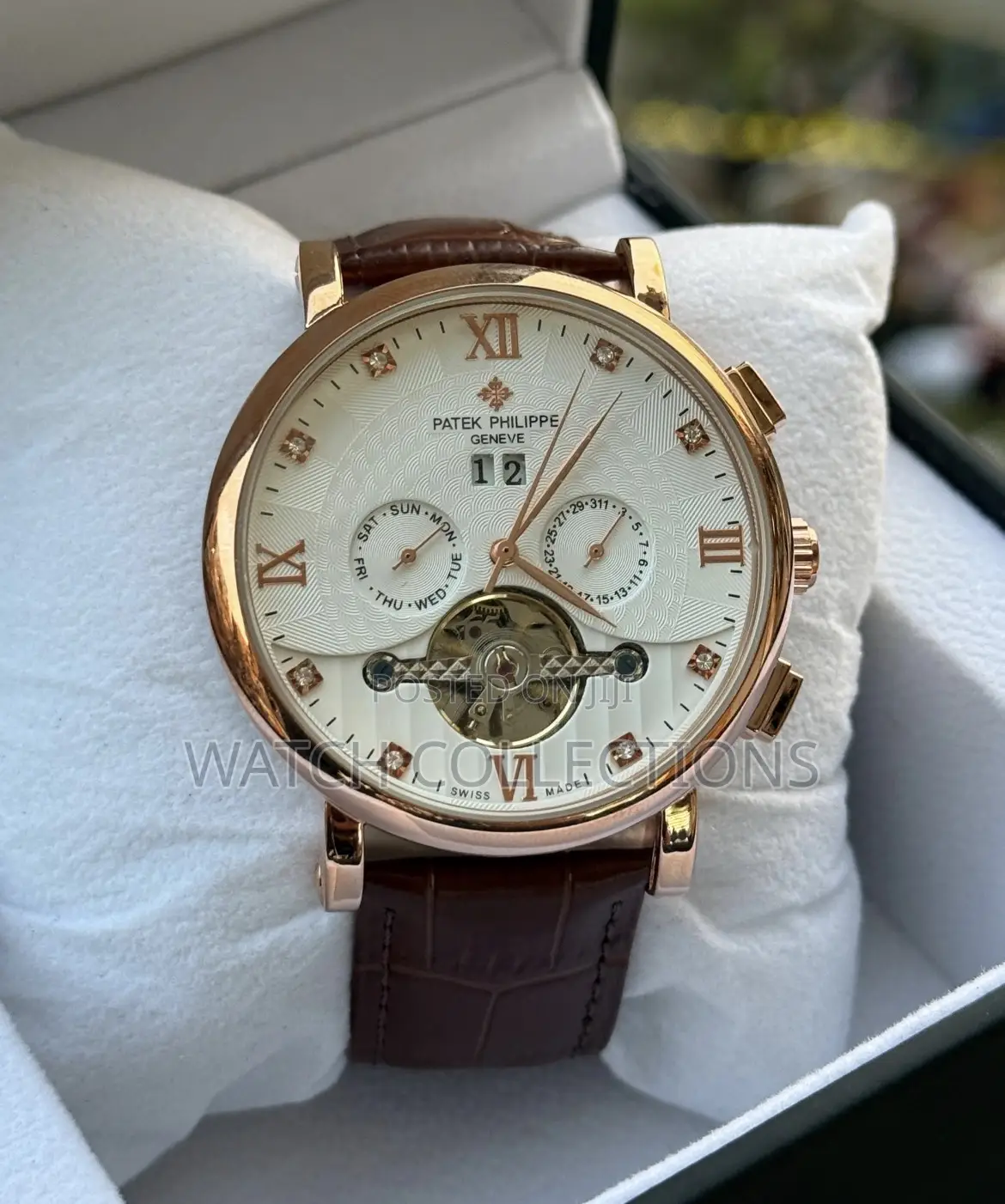 Swiss Made Mechanical Leather Patek Phillipe Watches