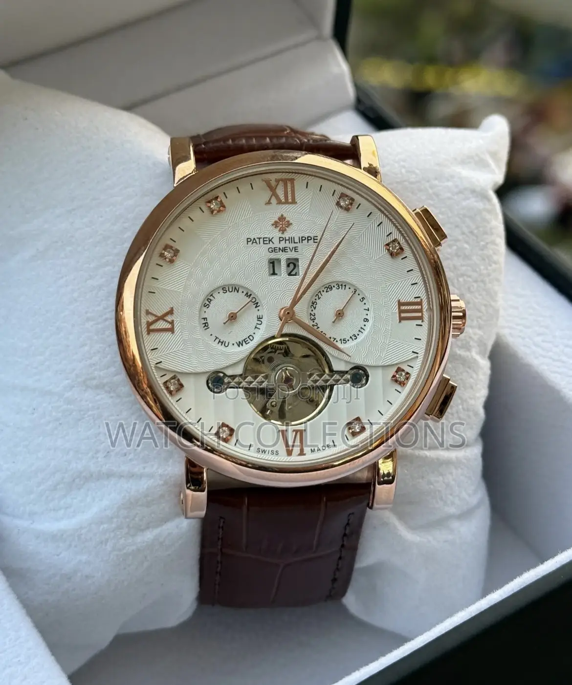 Swiss Made Mechanical Leather Patek Phillipe Watches