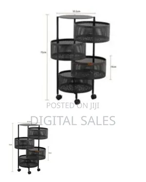 Versatile Multi-tier Rolling Storage Cart / Rotating Kitchen Rack