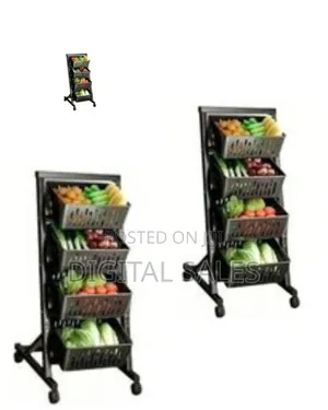 Folding Multi-Tier Rolling Storage Cart / Utility Rack