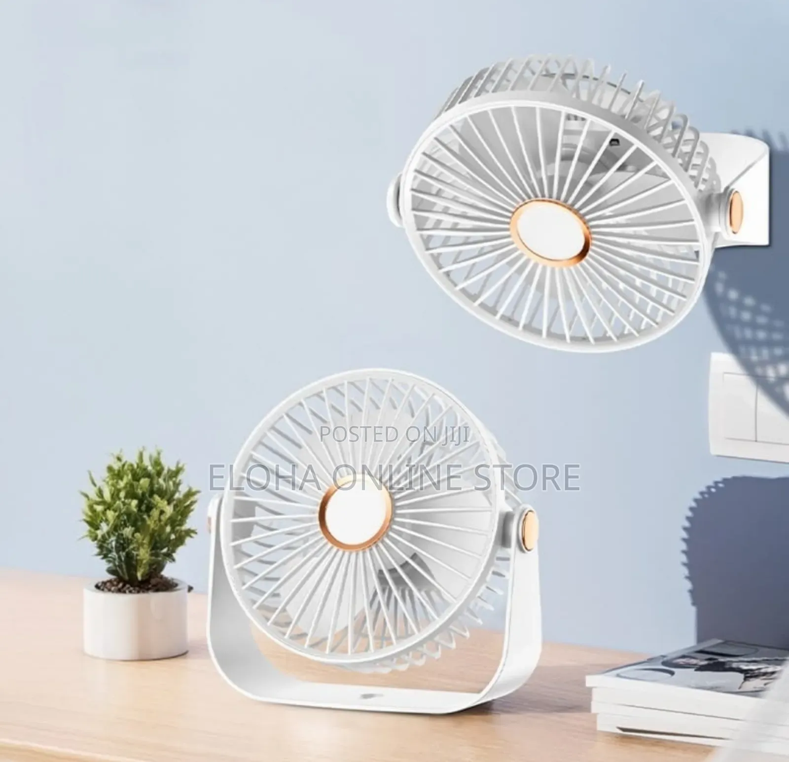 Usb Rechargeable Air Circulation Desk/ Wall-Mounted Fan