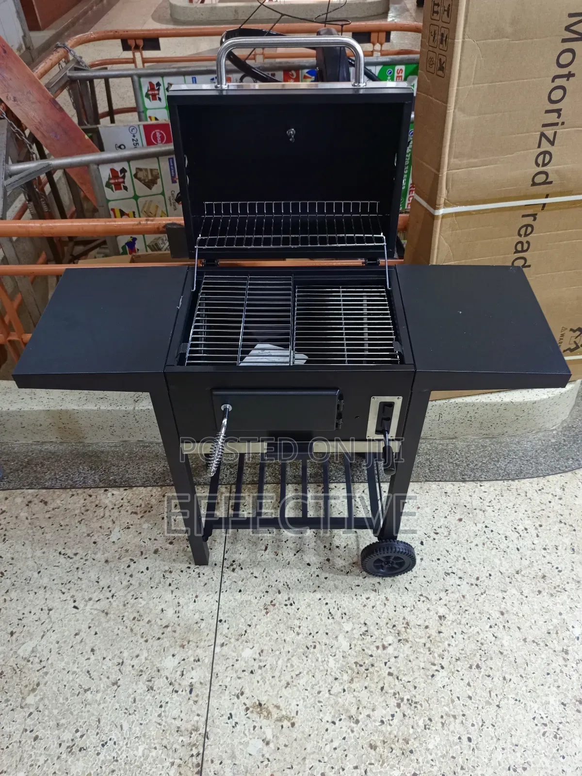 Outdoor Charcoal Barbecue (Bbq) Grill Trolley.
