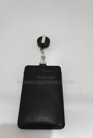 Genuine Leather Card Id Badge Holder – 3-Slot Professional Organizer