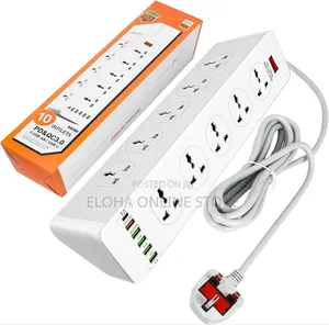 10 Way Power Socket (5 Usb-a ,1 Usb C 2m Cable Length)