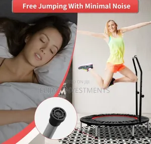 Foldable Mini Exercise Trampoline With an Adjustable Handle Bar