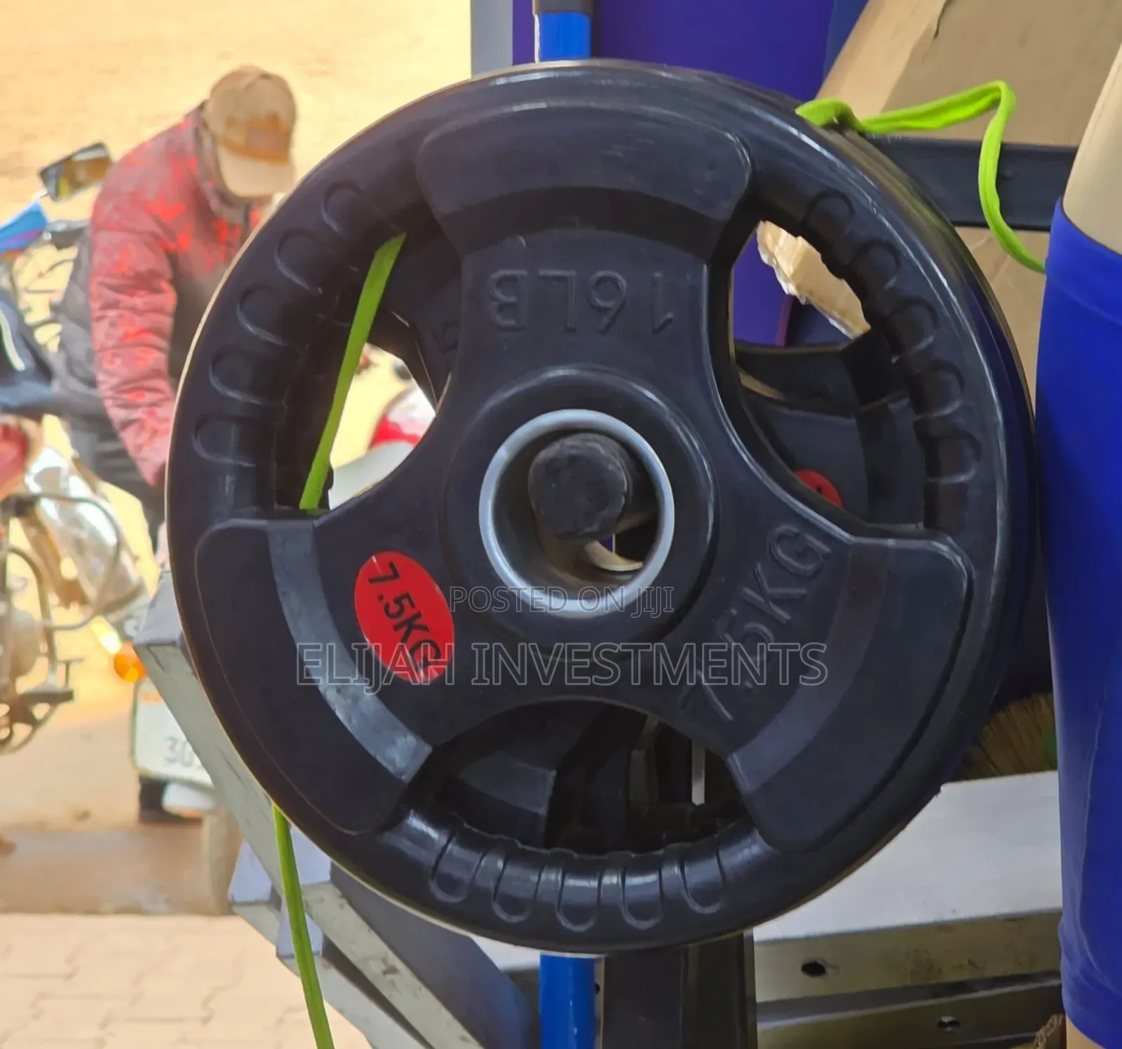 7.5 Kg (16 Lb) Rubber-Coated Olympic Weight Plate
