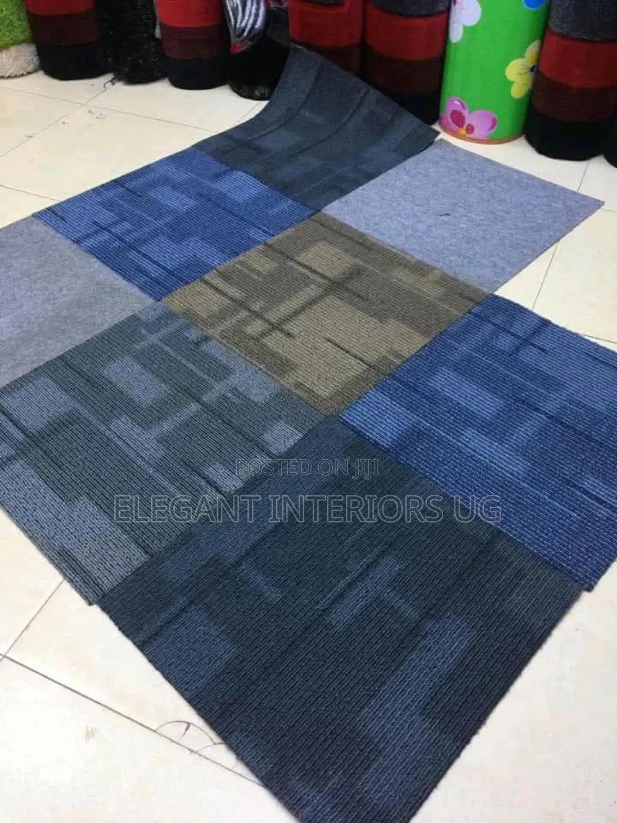 Elegant Woolen Office Tile Carpets Available in Soft Carpets