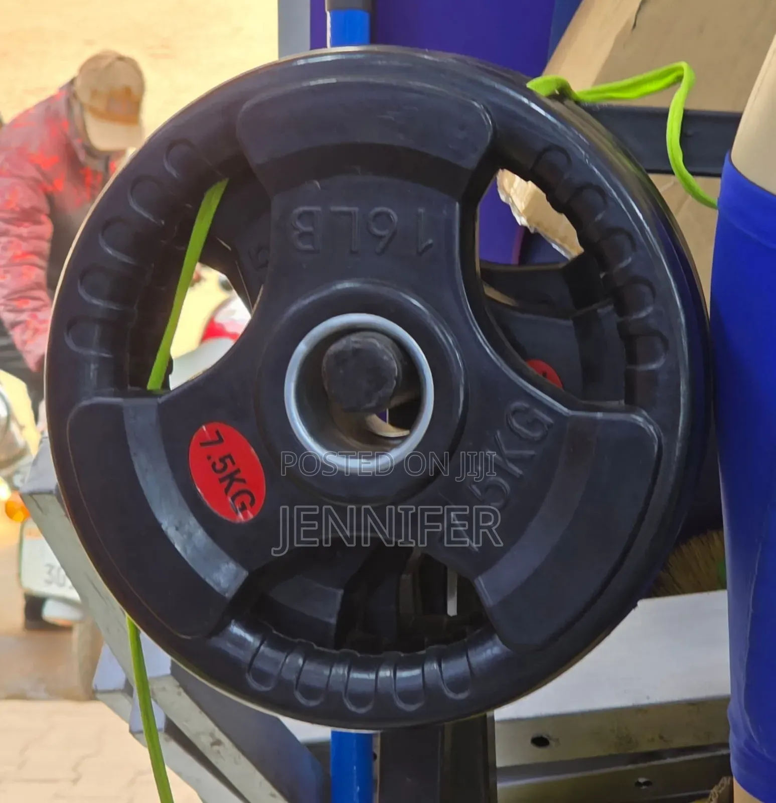 7.5 Kg (16 Lb) Rubber-Coated Olympic Weight Plate