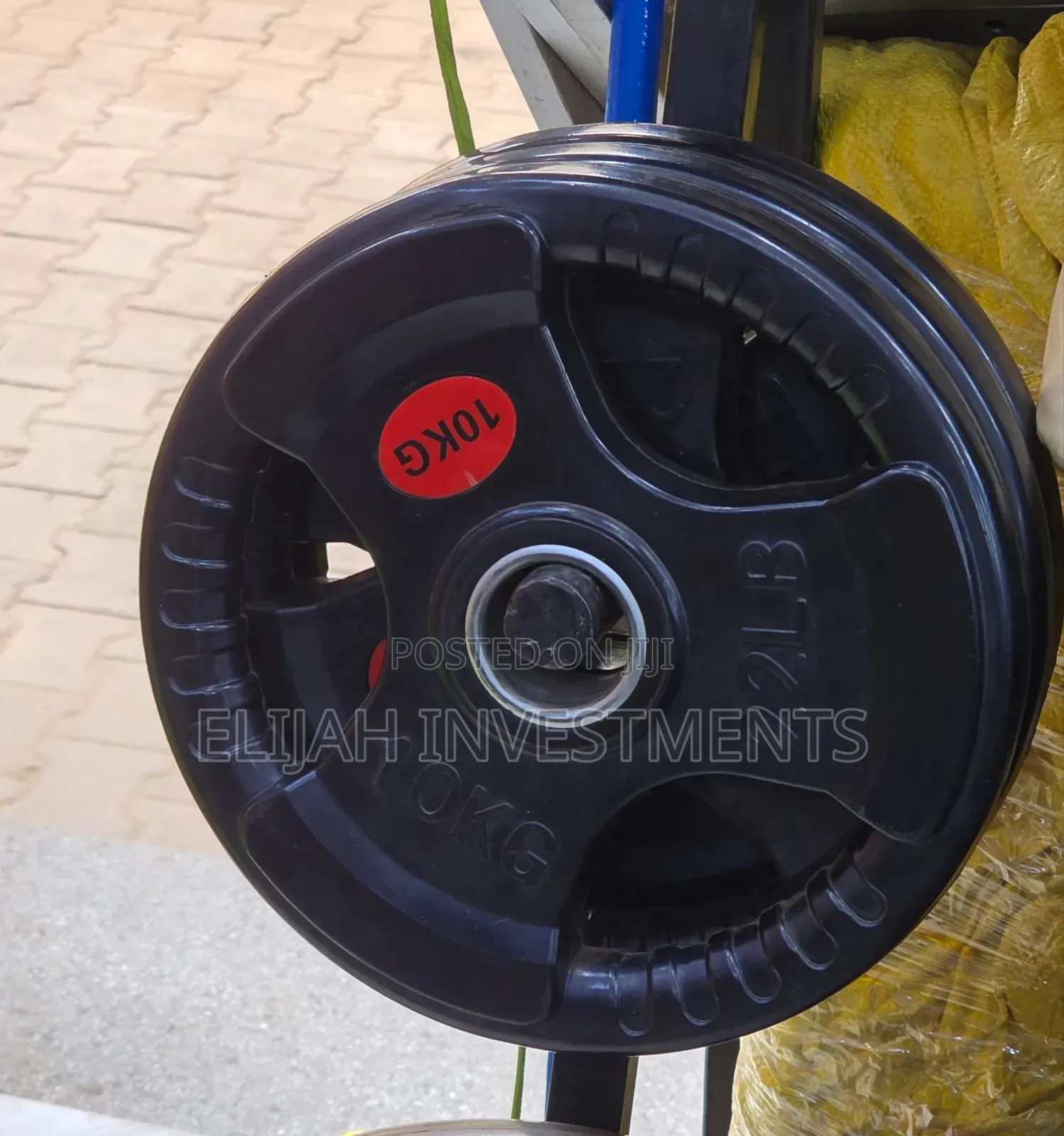 10kg (22lb) Olympic Rubber-Coated Weight Plate