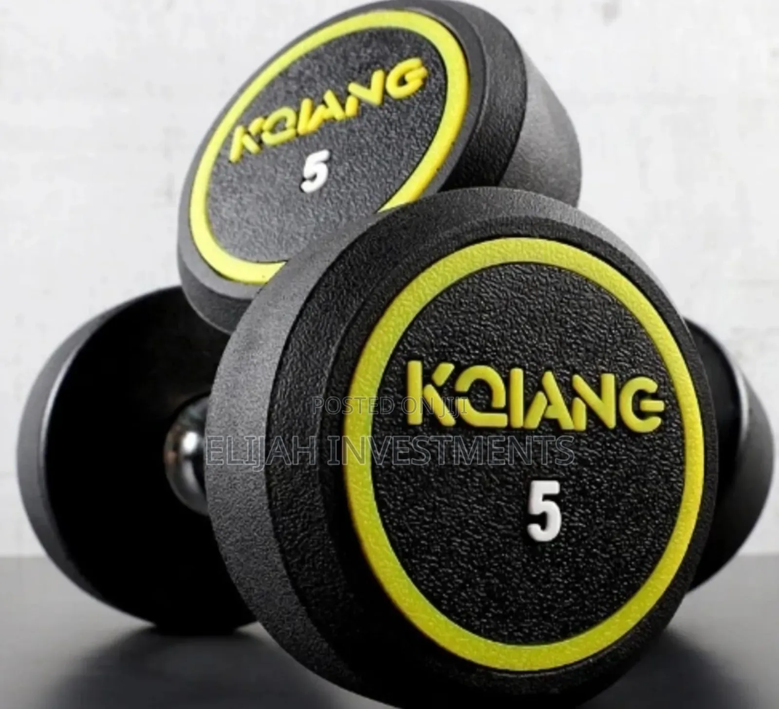 Kqiang 5 Kg Rubber-Coated Dumbbells.