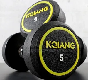 Kqiang 5 Kg Rubber-Coated Dumbbells.