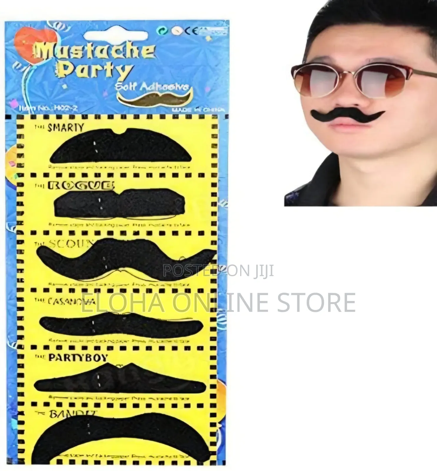 Self-Adhesive Fake Mustaches for Costume Parties and Events