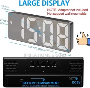 Digital Alarm Clock,Led Electronic Desktop Clock With ,Snooze Mode