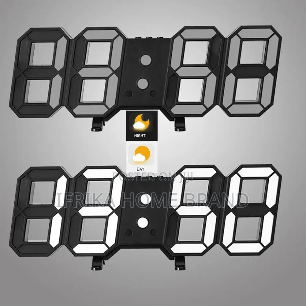 3d Digital Alarm Clock, Wall Led Number Time Alarm Clock