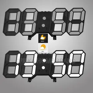 3d Digital Alarm Clock, Wall Led Number Time Alarm Clock