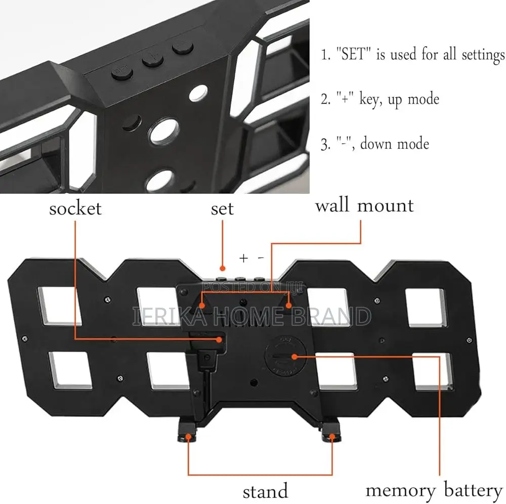 3d Digital Alarm Clock, Wall Led Number Time Alarm Clock
