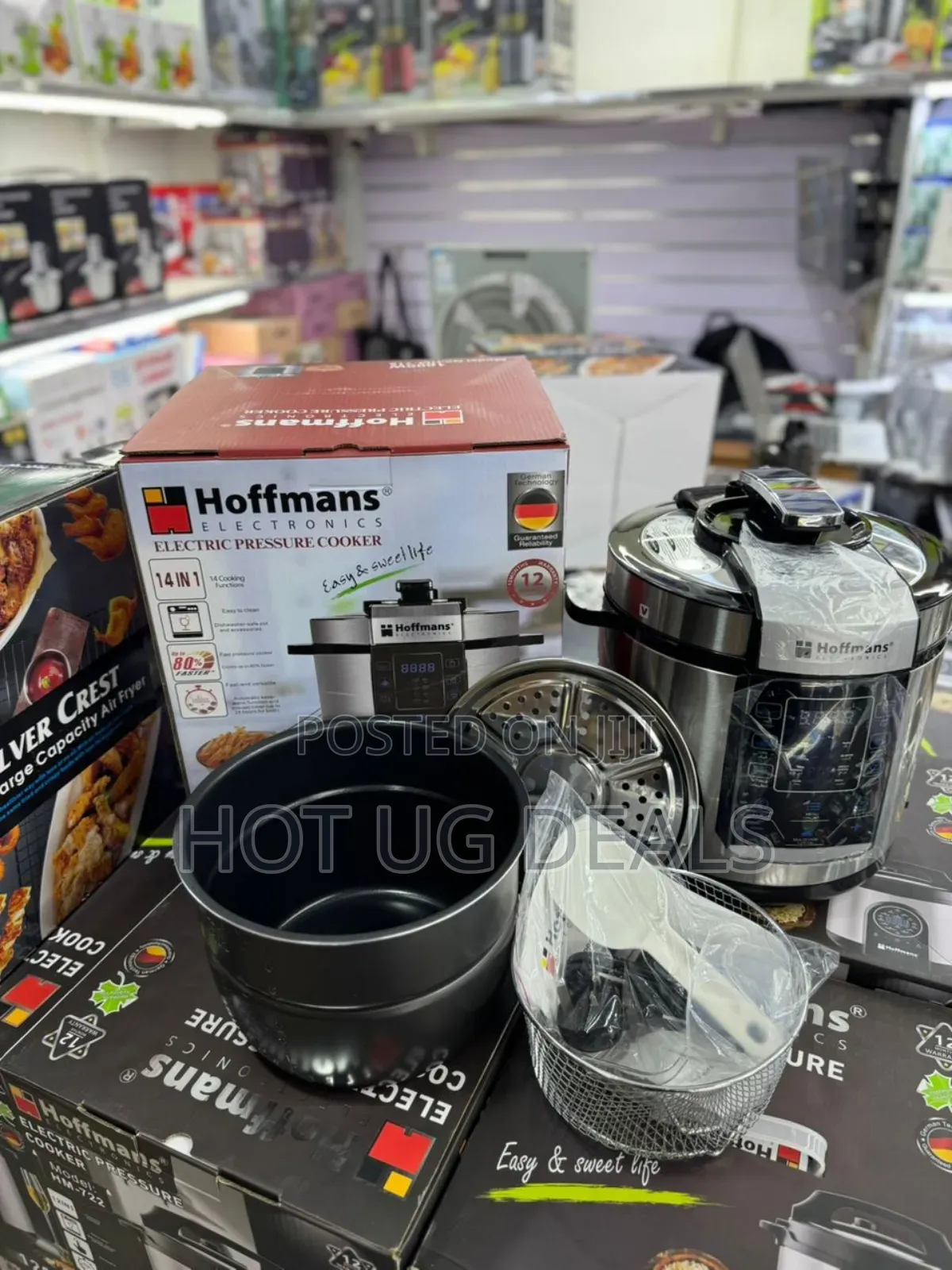 Hoffmans Electric Pressure Cooker 6l 14-in-one Fast Cooking - Silver
