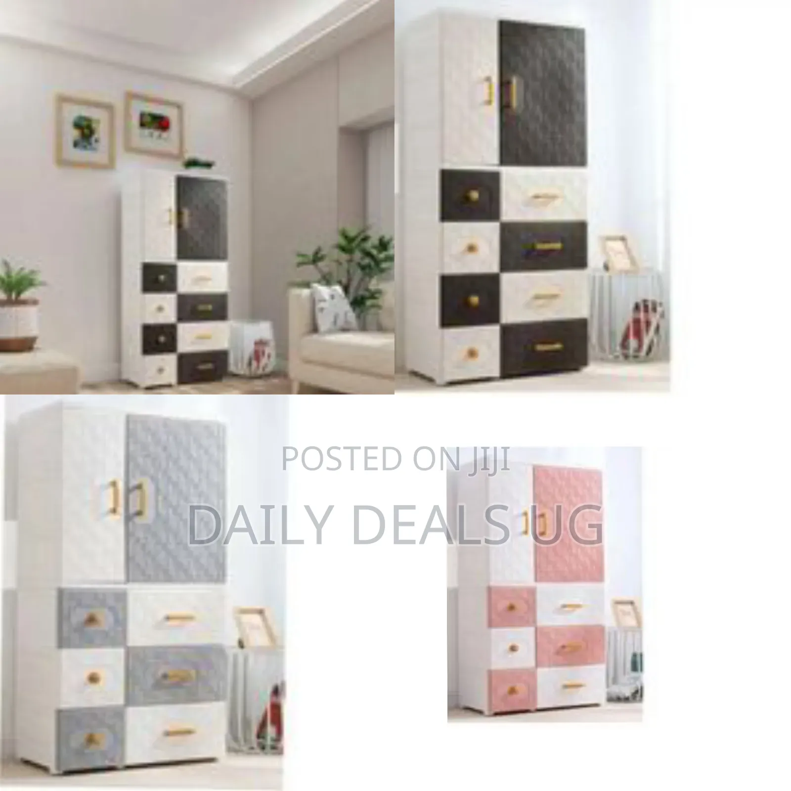 Stylish Versatile Modular Plastic Wardrobe With Drawers