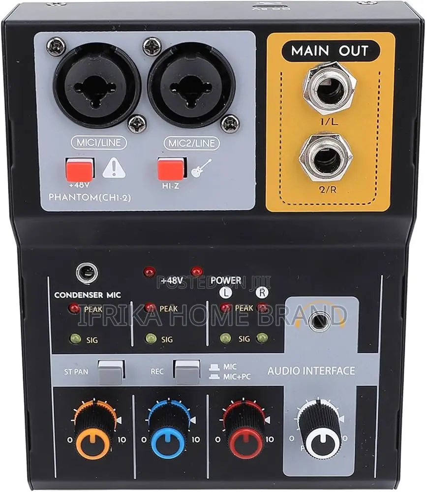 2-Channel Usb Audio Interface Mixer Recording Mixer Console