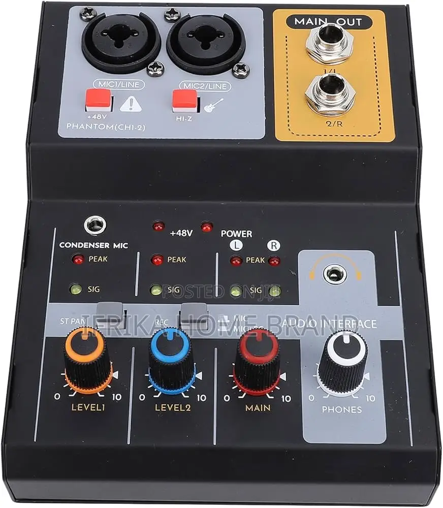 2-Channel Usb Audio Interface Mixer Recording Mixer Console