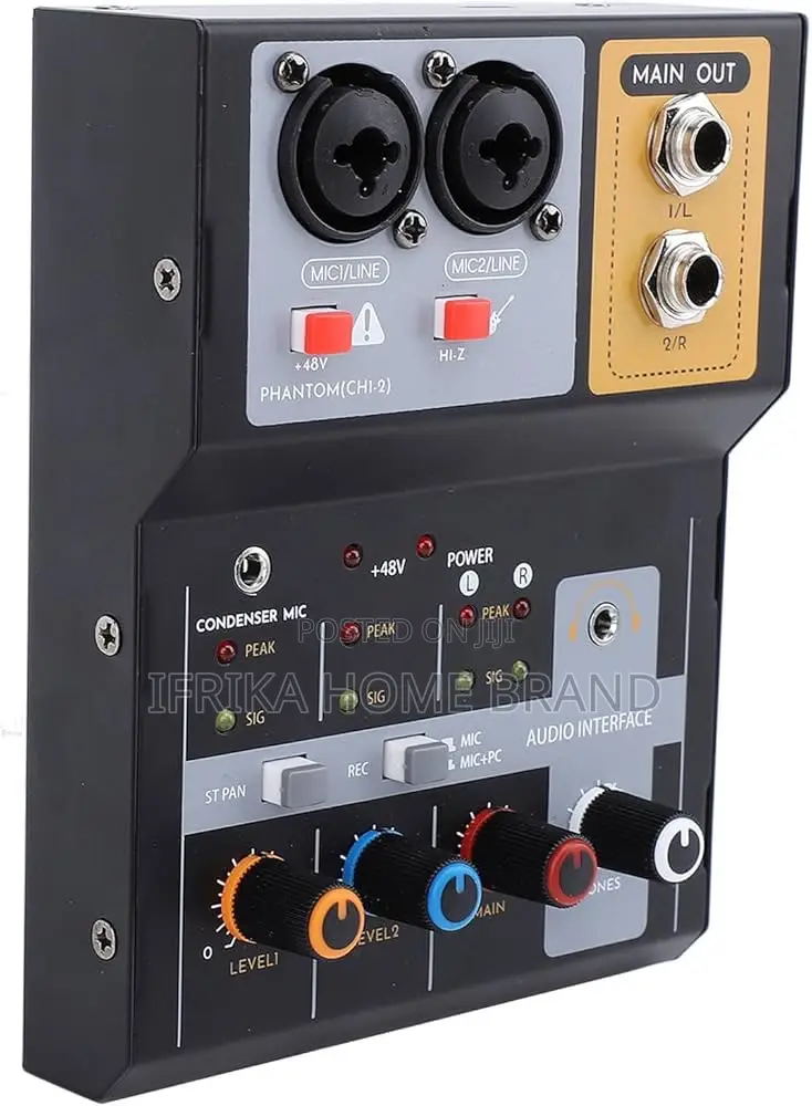 2-Channel Usb Audio Interface Mixer Recording Mixer Console