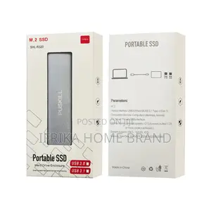 Portable External SSD Hard Drive, Silver, M.2 Type C,