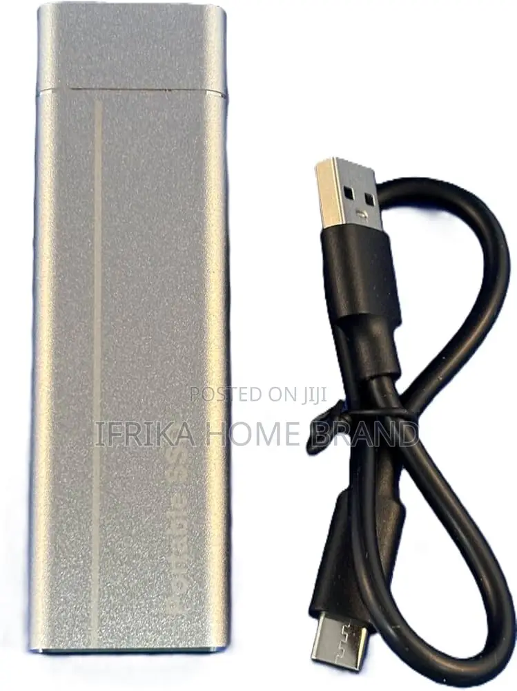 Portable External SSD Hard Drive, Silver, M.2 Type C,