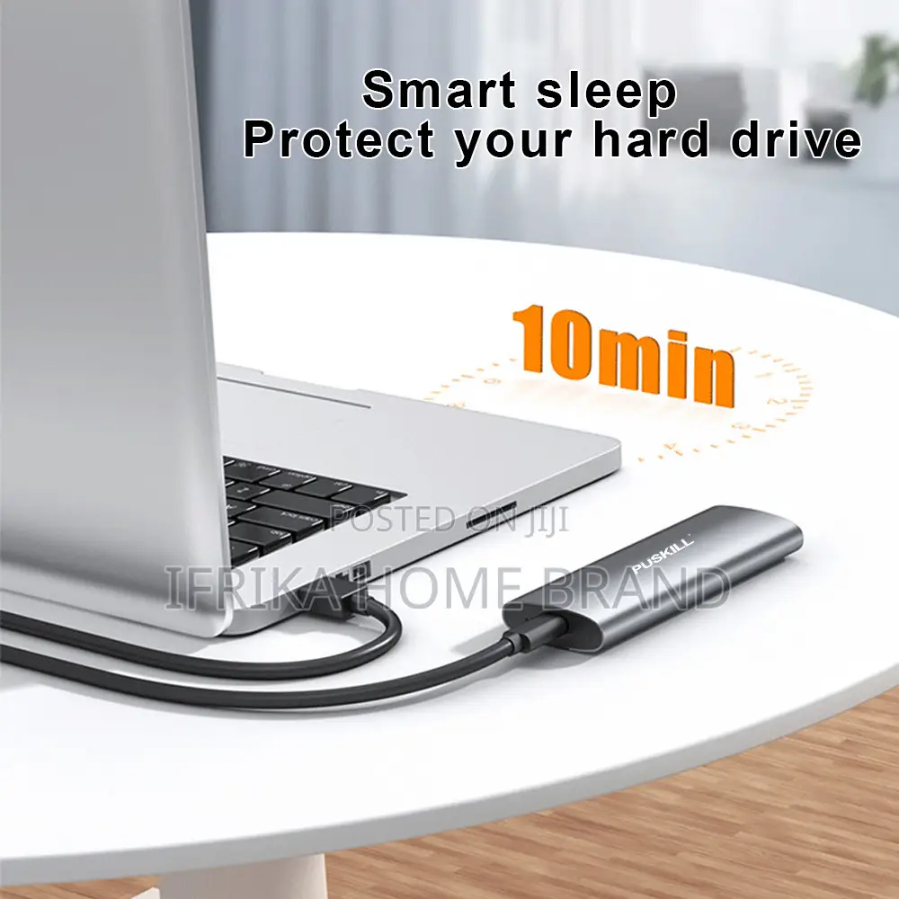 Portable External SSD Hard Drive, Silver, M.2 Type C,