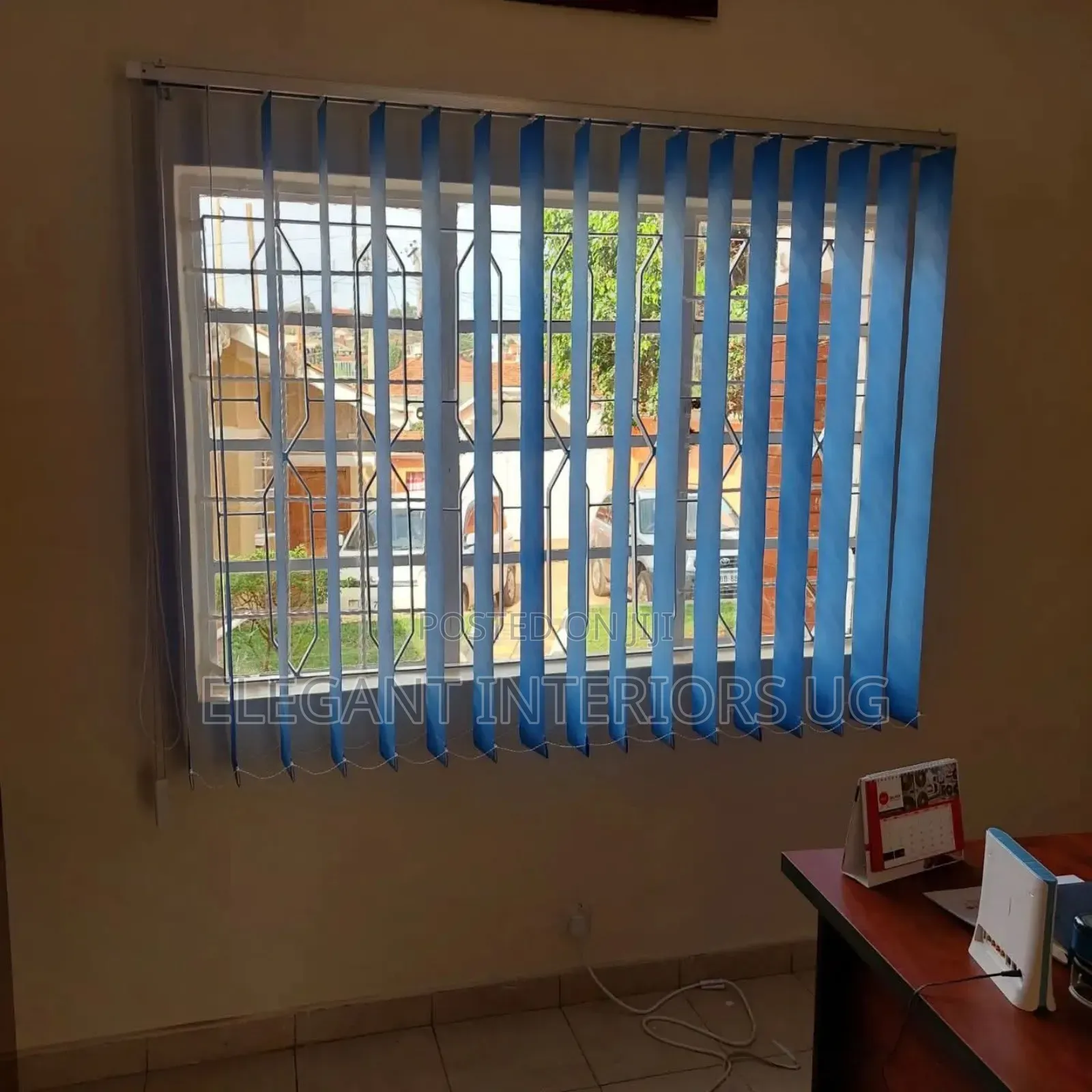Vertical Blinds Used in Office Windows Available in Blue Colours