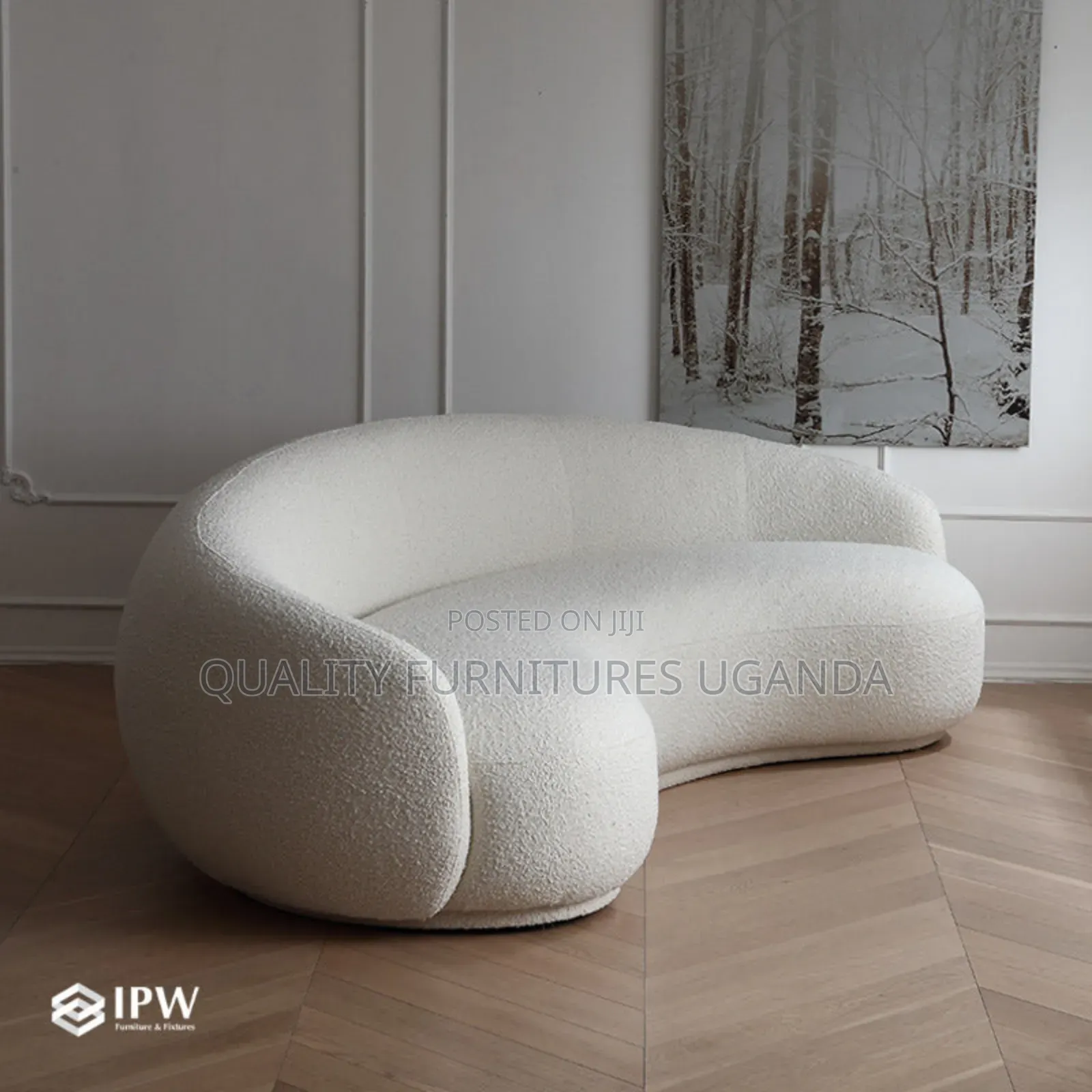 3 Seater White Sofa Seat