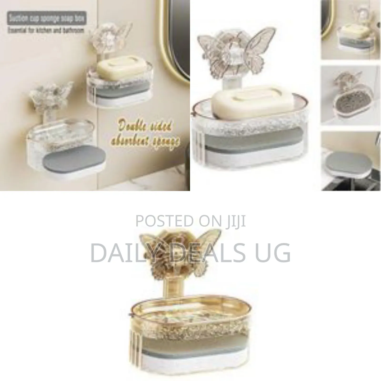 Decorative Butterfly Wall-Mounted Soap Dish and Sponge Organizer
