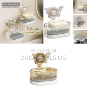 Decorative Butterfly Wall-Mounted Soap Dish and Sponge Organizer