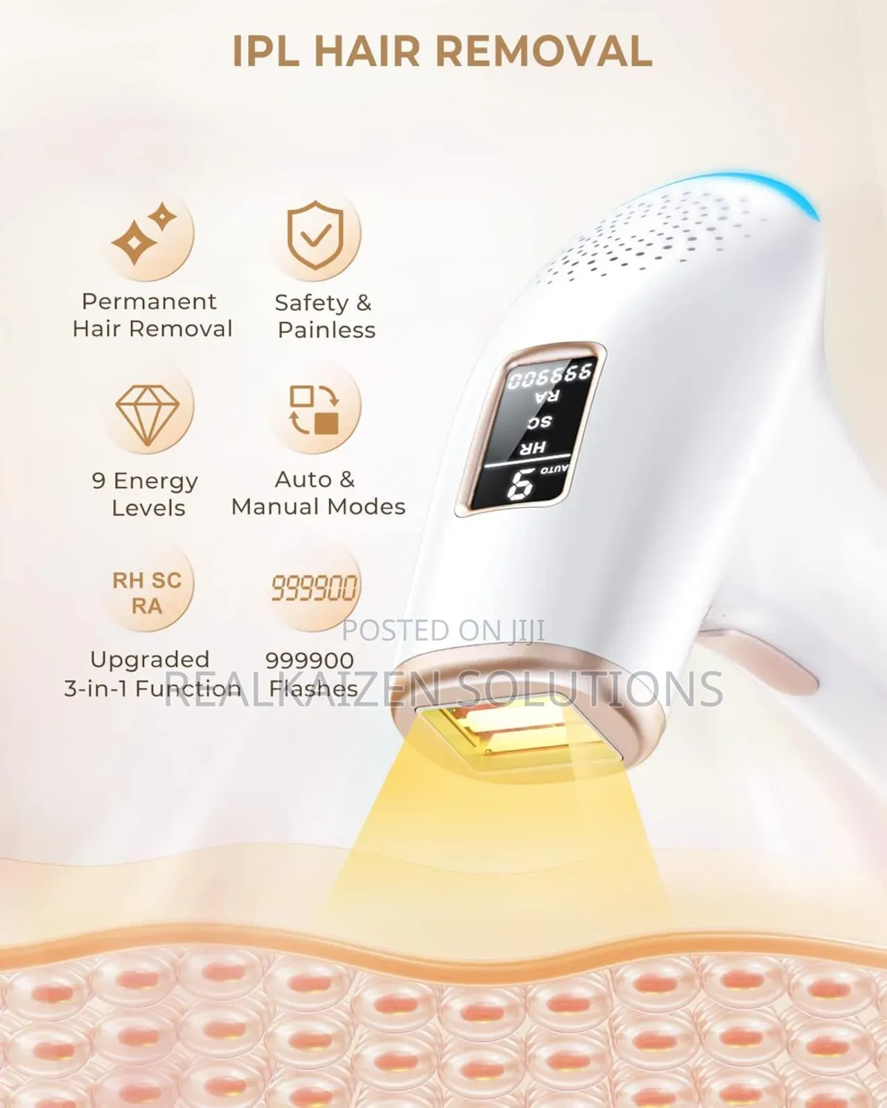 Ipl Device Painless Hair Removal Laser With 9 Energy Levels Smooth