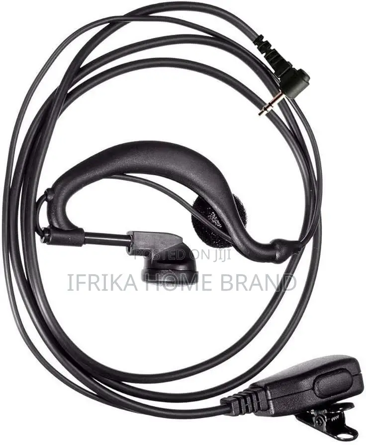 Walkie Talkie Headphones Earhook With a Push-to-Talk Microphone