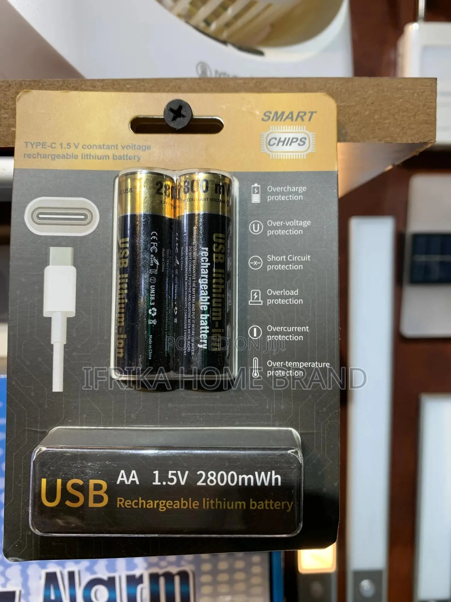 1.5v Aa Usb-C Rechargeable Lithium Batteries Double a 2800 Mah