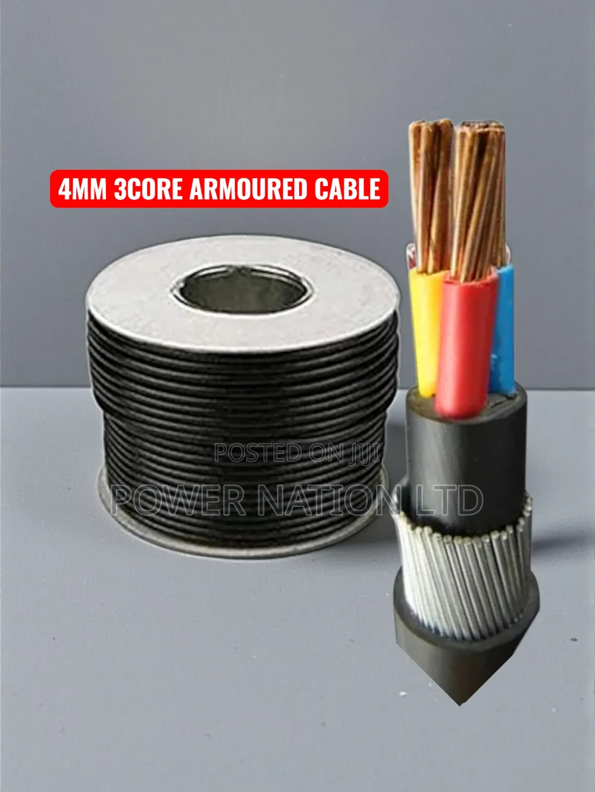 4mm 3core Pure Copper Underground Armoured Cable