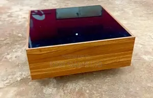 Black Glass and Brown Center Table